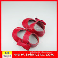 European market popular red bow cow leather moccasins girls dressy shoes for baby